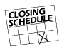 CEC Closing Schedule
