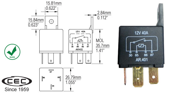 Relays, CEC AR401-40A