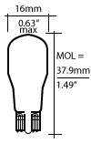 All Glass Wedge Bulbs T-5 on W2.1 x 9.2d Bulb