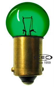 Bulbs 1.575 W T-3.25 shape 6.3 V CEC Industries #44G Box BA9s Base Green 